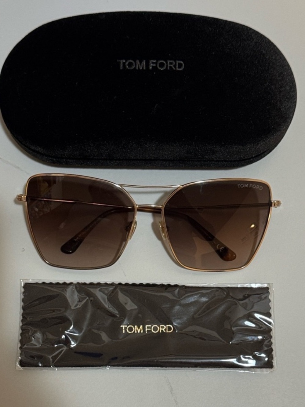 Tom Ford Gold Frame Brown Lens Women's Sunglasses